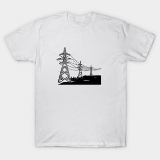 Pylons Linocut Silhouette T-Shirt